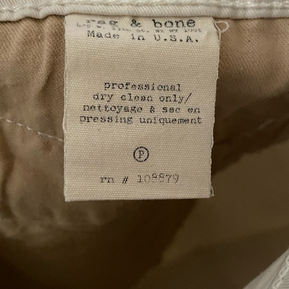 Rag & Bone Winter White Stretch skinny, Black Zip Pockets knee pads Jeans 27 - Picture 6 of 6